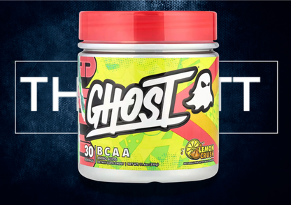 GHOST BCAA Lemon Crush 330g kosttilskudd med aminosyrer, veganvennlig, glutenfri og sukkerfri.