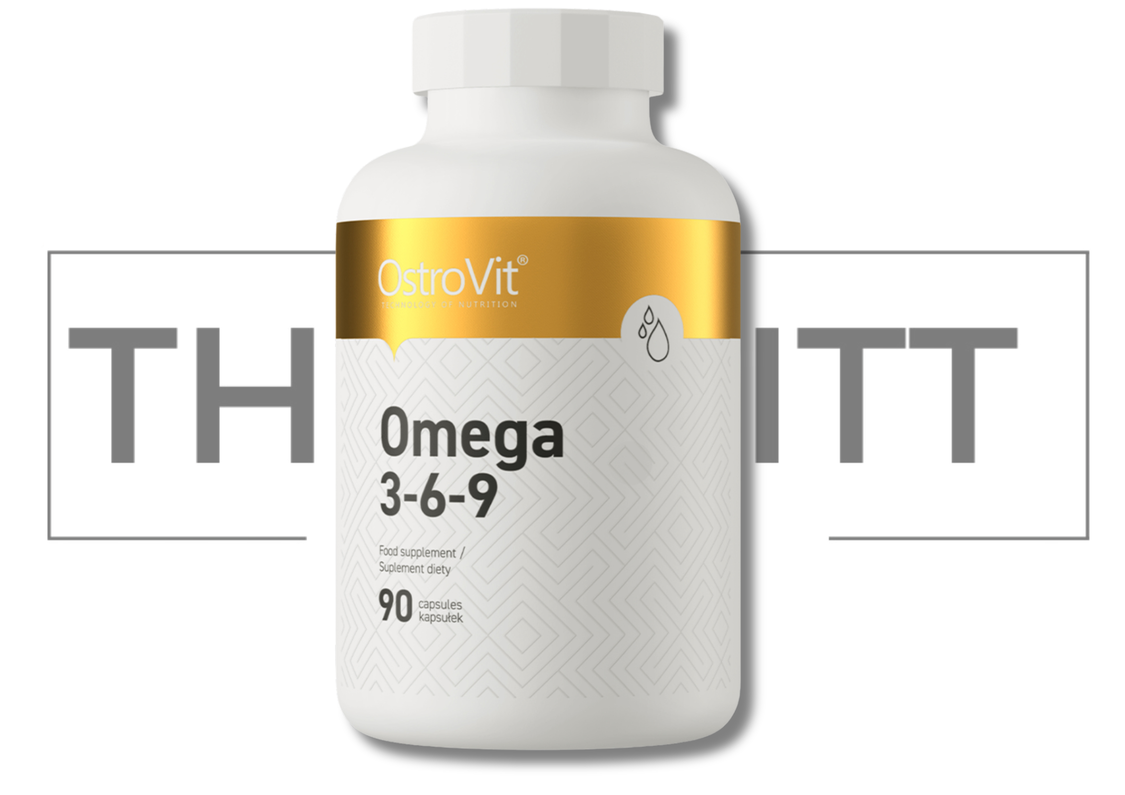 OstroVit Omega 3-6-9 kosttilskudd, 90 kapsler, med naturlig sitronsmak for hjertehelse.