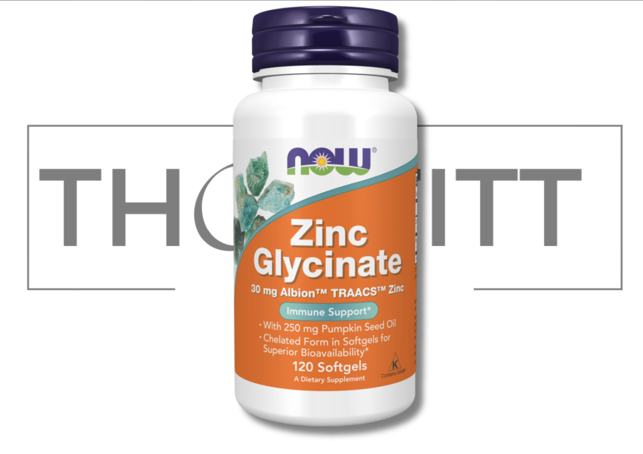 Zinc Glycinate med 30 mg Albion™ sink, 120 myke kapsler for immunstøtte og høy biotilgjengelighet.