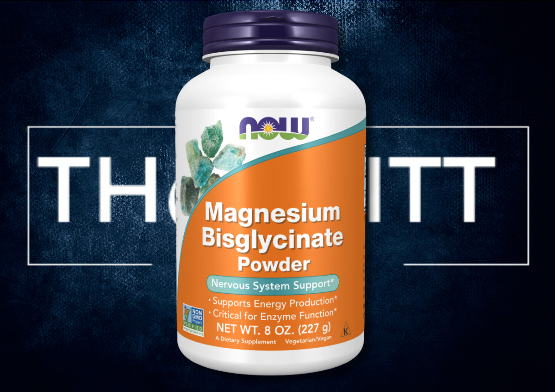 Magnesium Bisglycinate Powder supplement for nervous system support, 8 oz, by NOW Foods.