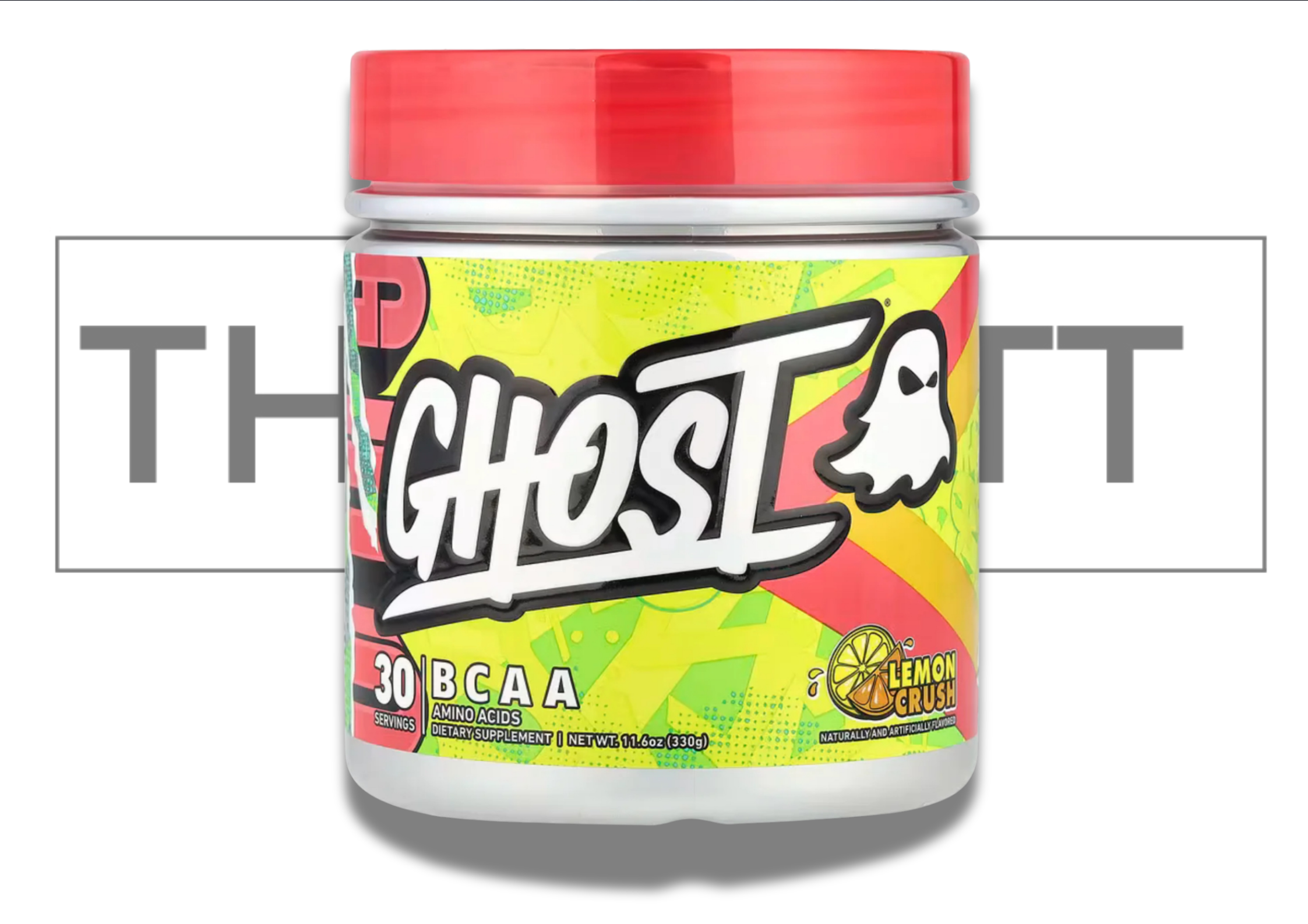 GHOST BCAA Lemon Crush 330g kosttilskudd med aminosyrer, veganvennlig og sukkerfri, perfekt for trening.