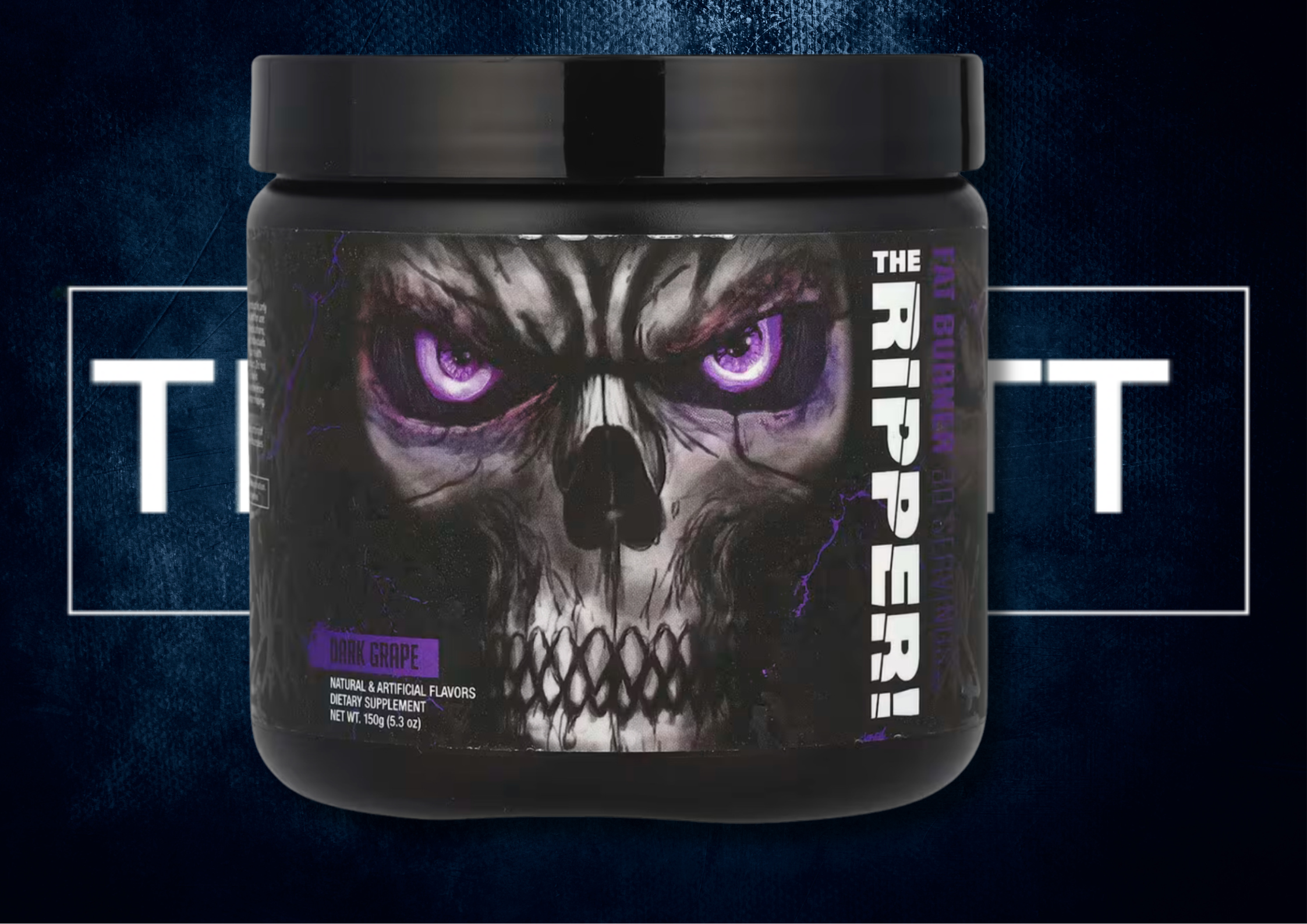 JNX Sports The Ripper! Fettforbrenner, dark grape smak, 150g, glutenfri, sukkerfri, veganvennlig kosttilskudd.