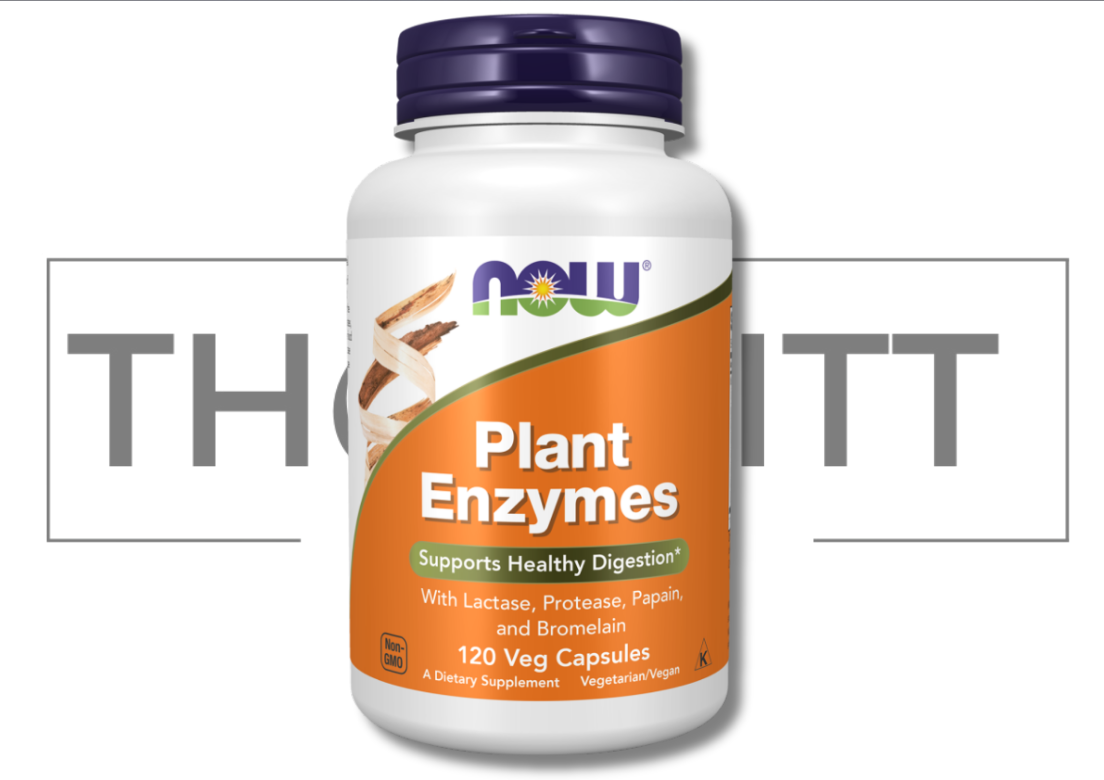 NOW Plant Enzymes, 120 vegansk kapsler for sunn fordøyelse med laktase, protease, papain, bromelain.