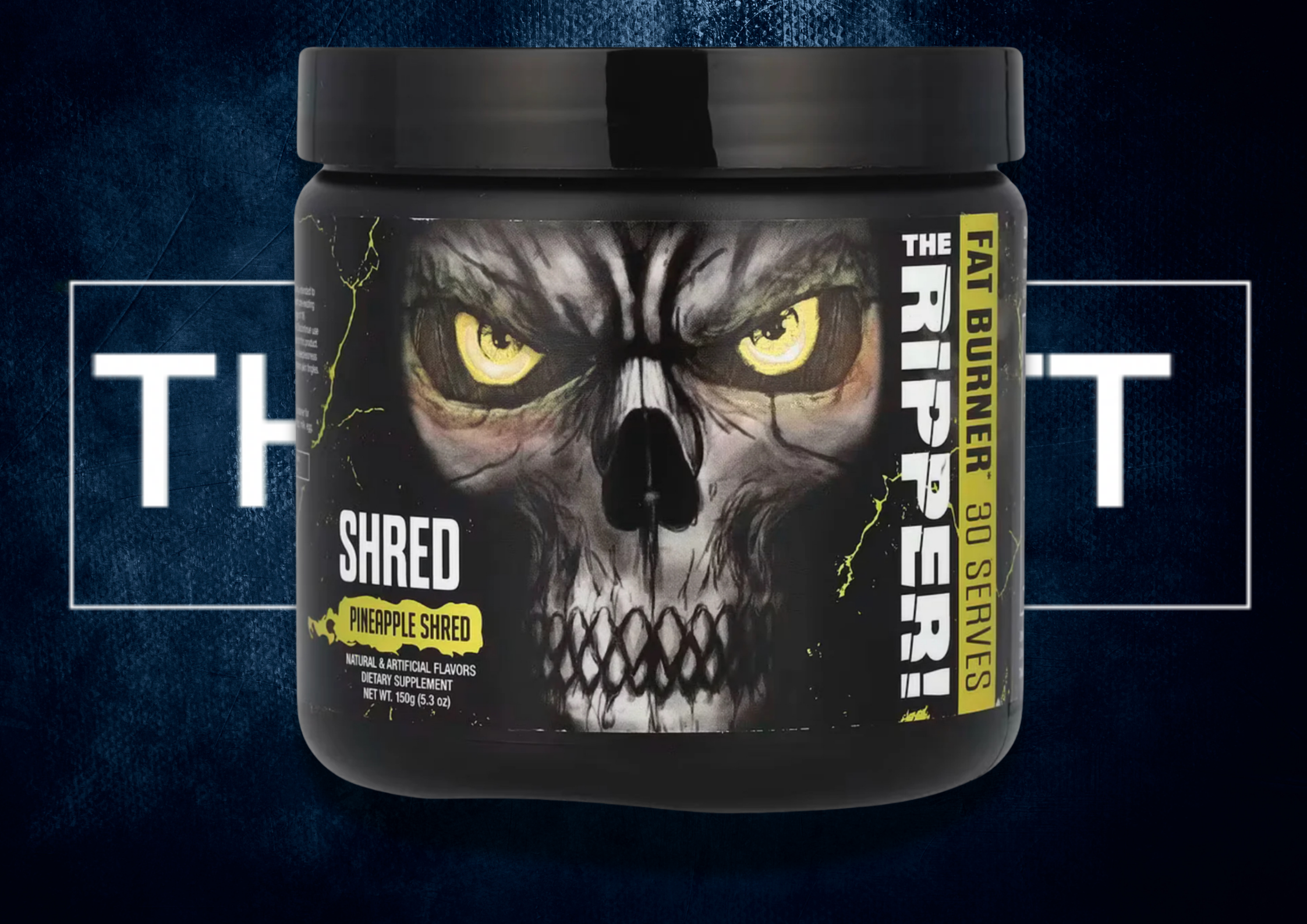 JNX Sports The Ripper! Fat Burner Pineapple Shred, kosttilskudd med vitaminer, glutenfri, soyafri, vegansk, 150 g.