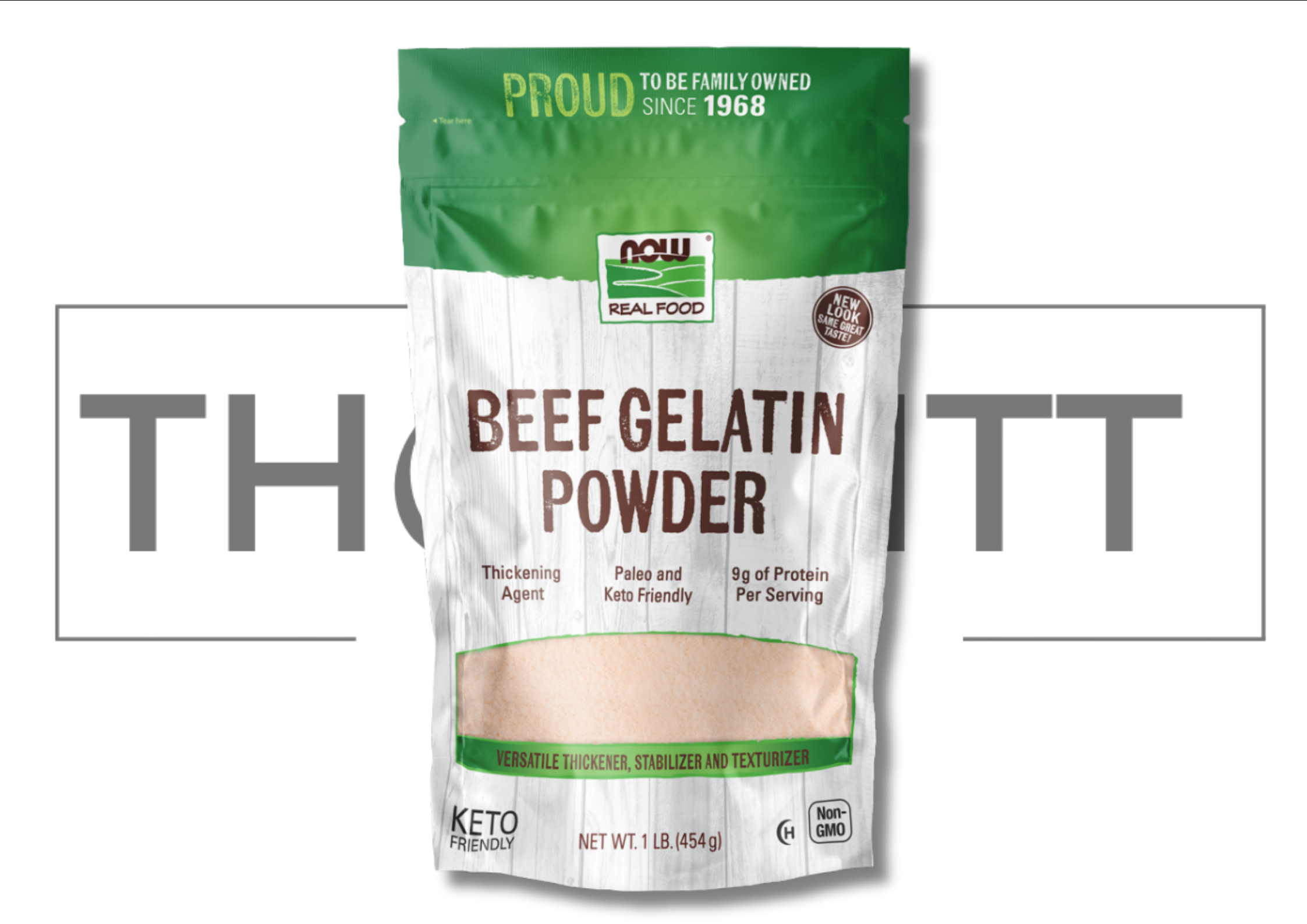 NOW Foods Beef Gelatin Powder, familieeid siden 1968, 9 g protein, Paleo og Keto-vennlig kosttilskudd.