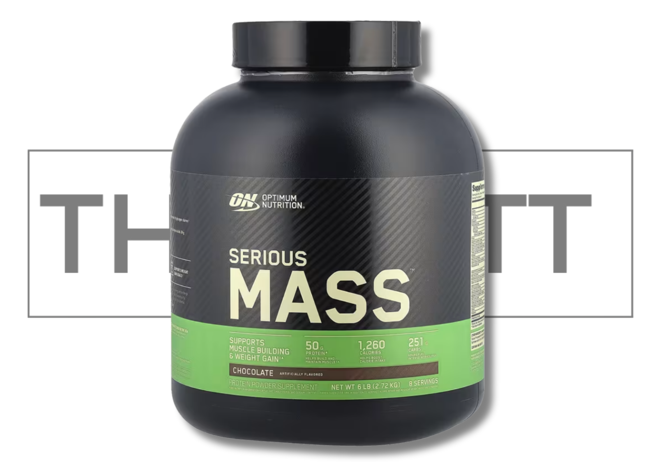 Optimum Nutrition Serious Mass™ proteinpulver, sjokolade, 6 lb, støtter muskelbygging og vektøkning med vitaminer.