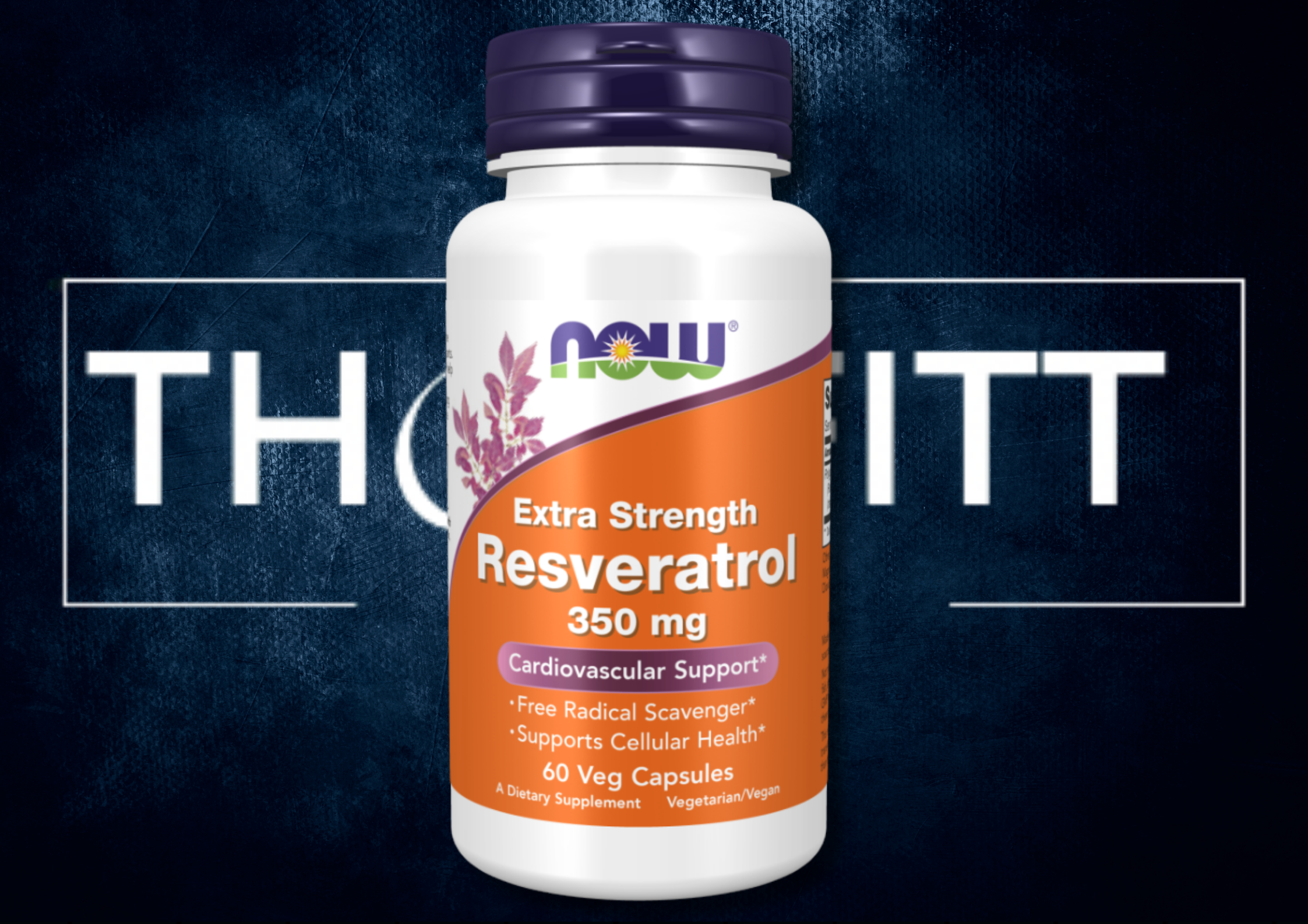 Extra Strength Resveratrol 350 mg, 60 veg capsules for cardiovascular support and cellular health.