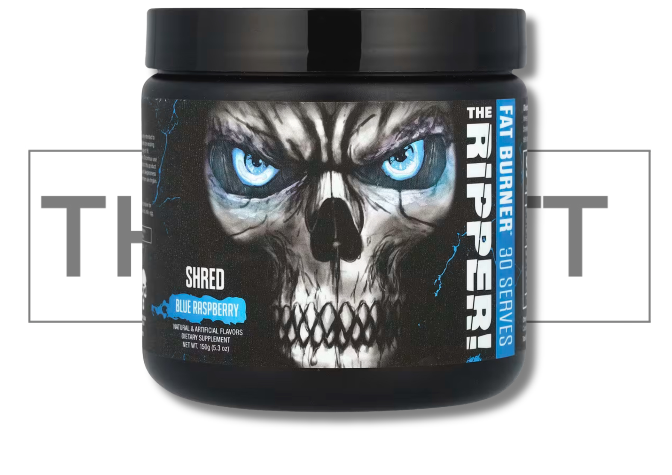 JNX Sports The Ripper Fat Burner Blue Raspberry 5.3 oz, kosttilskudd for energi og fettforbrenning, glutenfri og vegansk.