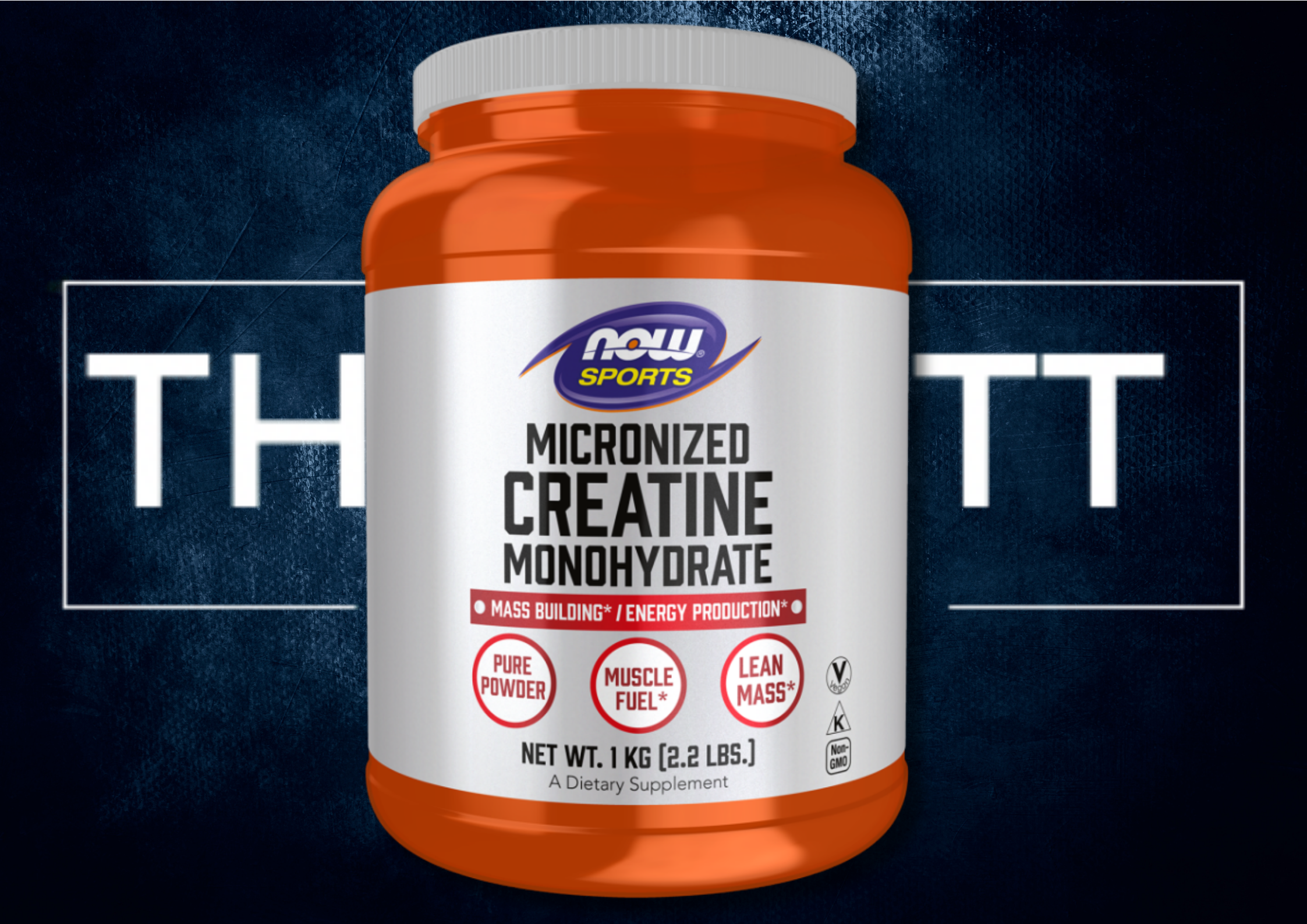 NOW Foods Micronized Creatine Monohydrate, kosttilskudd for muskelbygging og energiproduksjon, vegansk, GMO-fri.