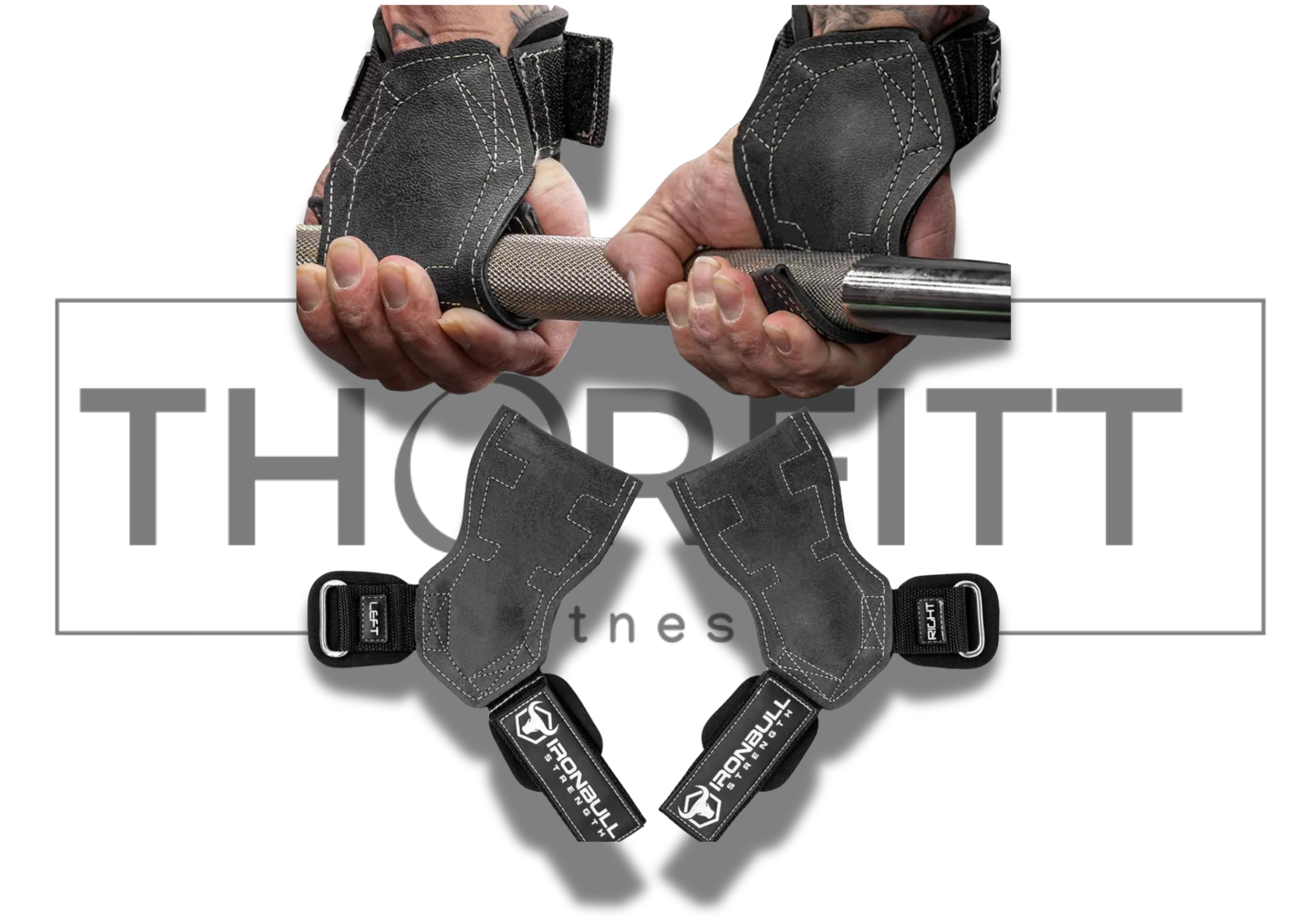 Weight lifting grips with wrist straps, enhancing grip for heavier lifts and better performance in workouts.