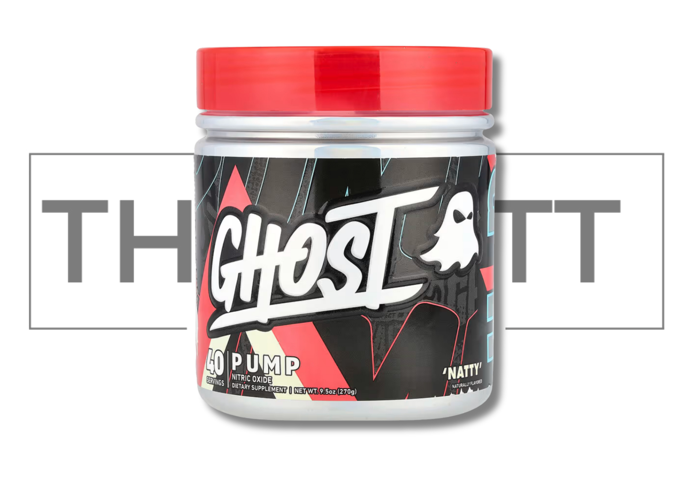 Ghost Pump Natty 9.5 oz kosttilskudd med vitaminer og kreatin, vegansk, glutenfri og sukkerfri.
