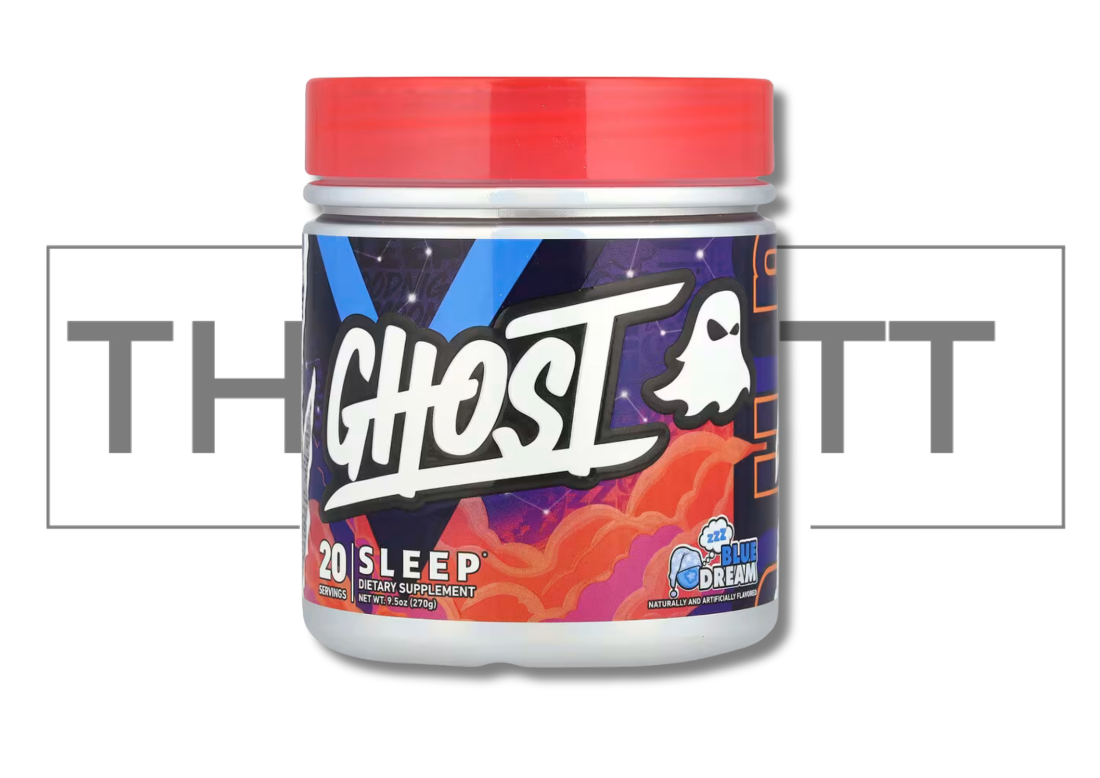 Ghost Sleep kosttilskudd, Blue Dream, 9.5 oz, gir bedre søvn og helsefordeler, glutenfri, sukkerfri.