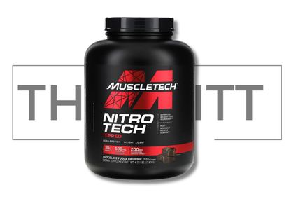 MuscleTech Nitro-Tech Ripped protein powder for weight loss, chocolate fudge brownie flavor, 4.01 lbs, includes vitamins and creatine.