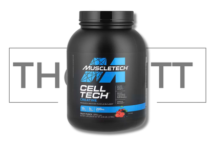 Muscletech Cell-Tech kreativpulver, Fruit Punch, 6 lbs, med vitaminer og kosttilskudd for muskelvekst.