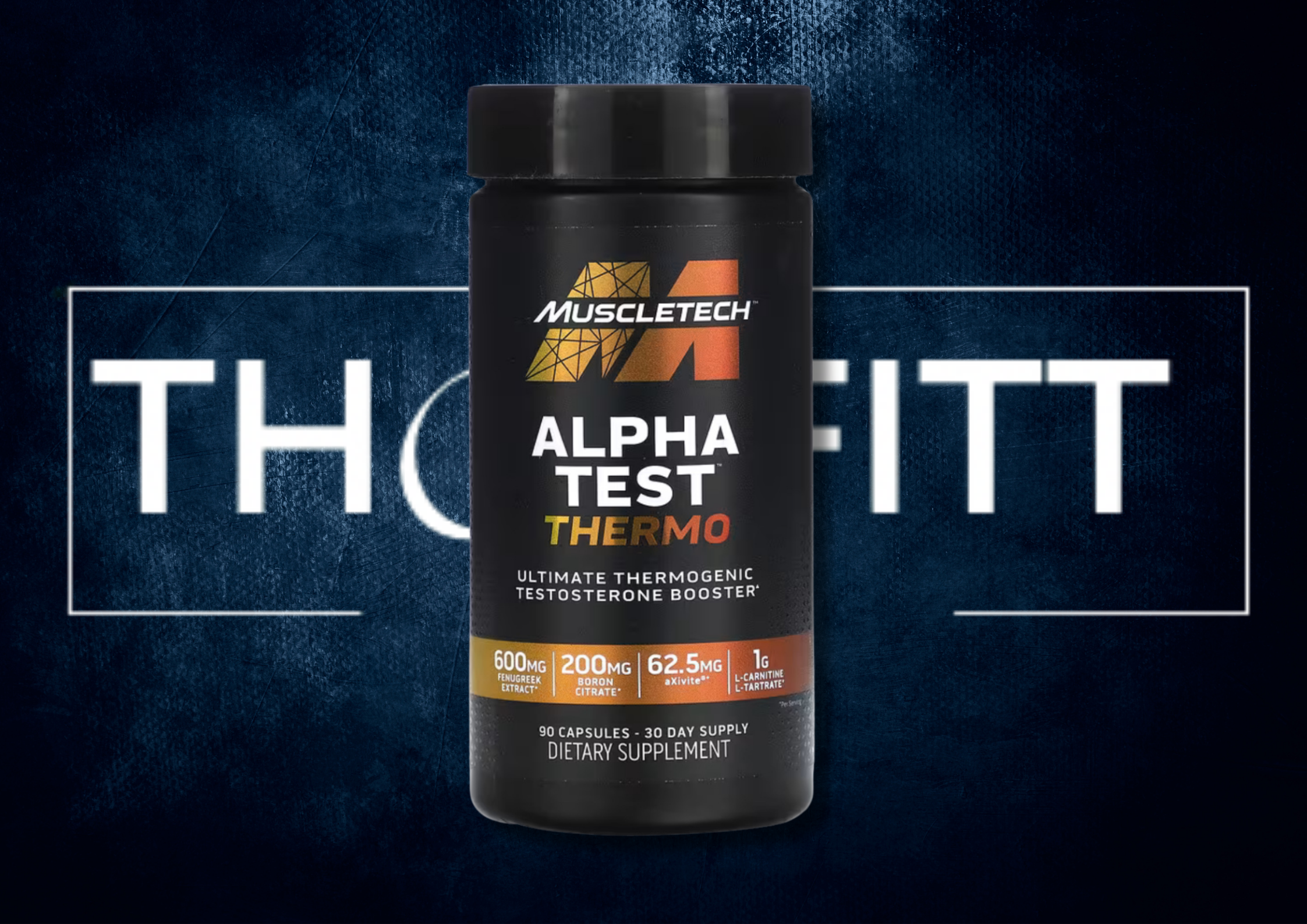 Muscletech Alpha Test Thermo 100 kapsler, kosttilskudd for energiforbedring og testosteronboosting.