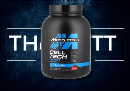 MuscleTech Cell-Tech Creatine i smaksvariant Fruit Punch, 6 lbs, kosttilskudd for muskelvekst og restitusjon