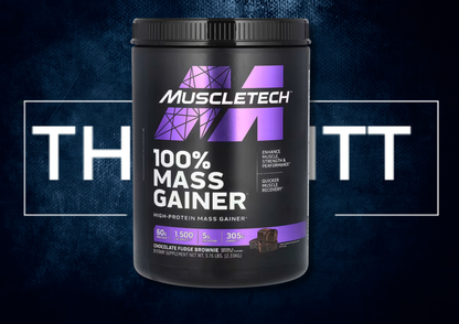MuscleTech 100% Mass Gainer Chocolate Fudge Brownie, 5.15 lbs. Høy-protein kosttilskudd for muskelgevinster.