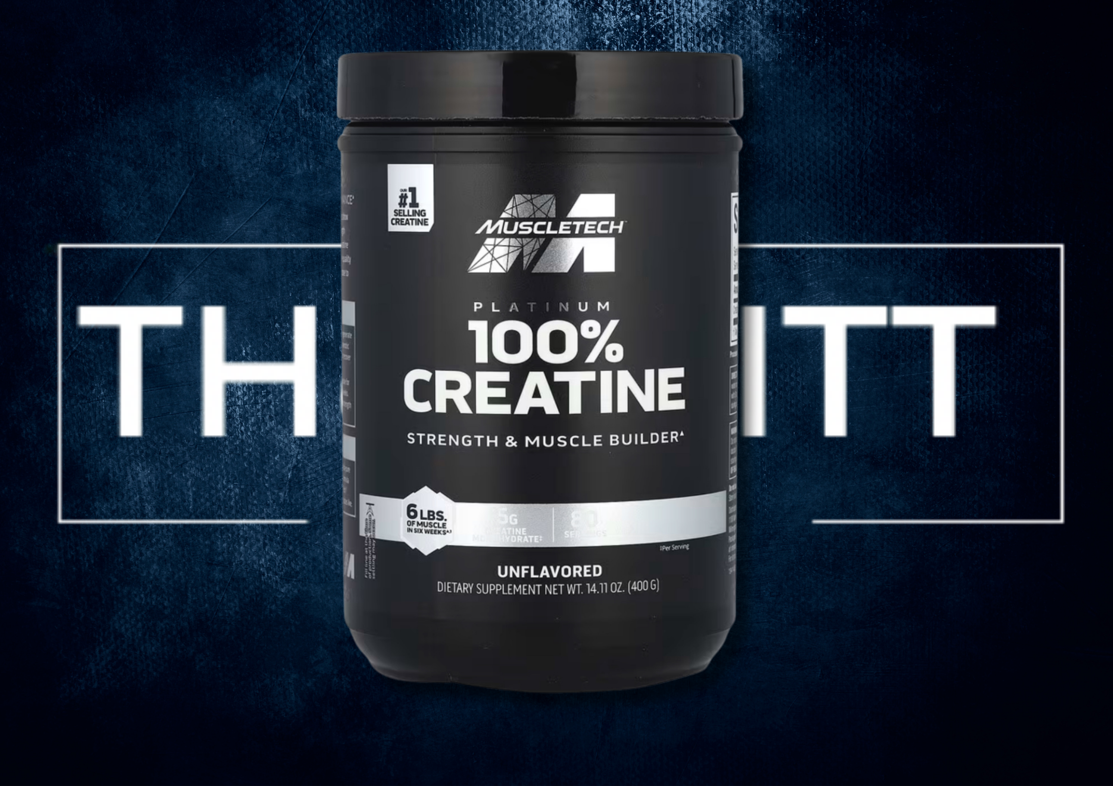 MuscleTech Platinum 100% Creatine unflavored supplement for strength and muscle building, 14.11 oz (400 g), norske vitaminer.