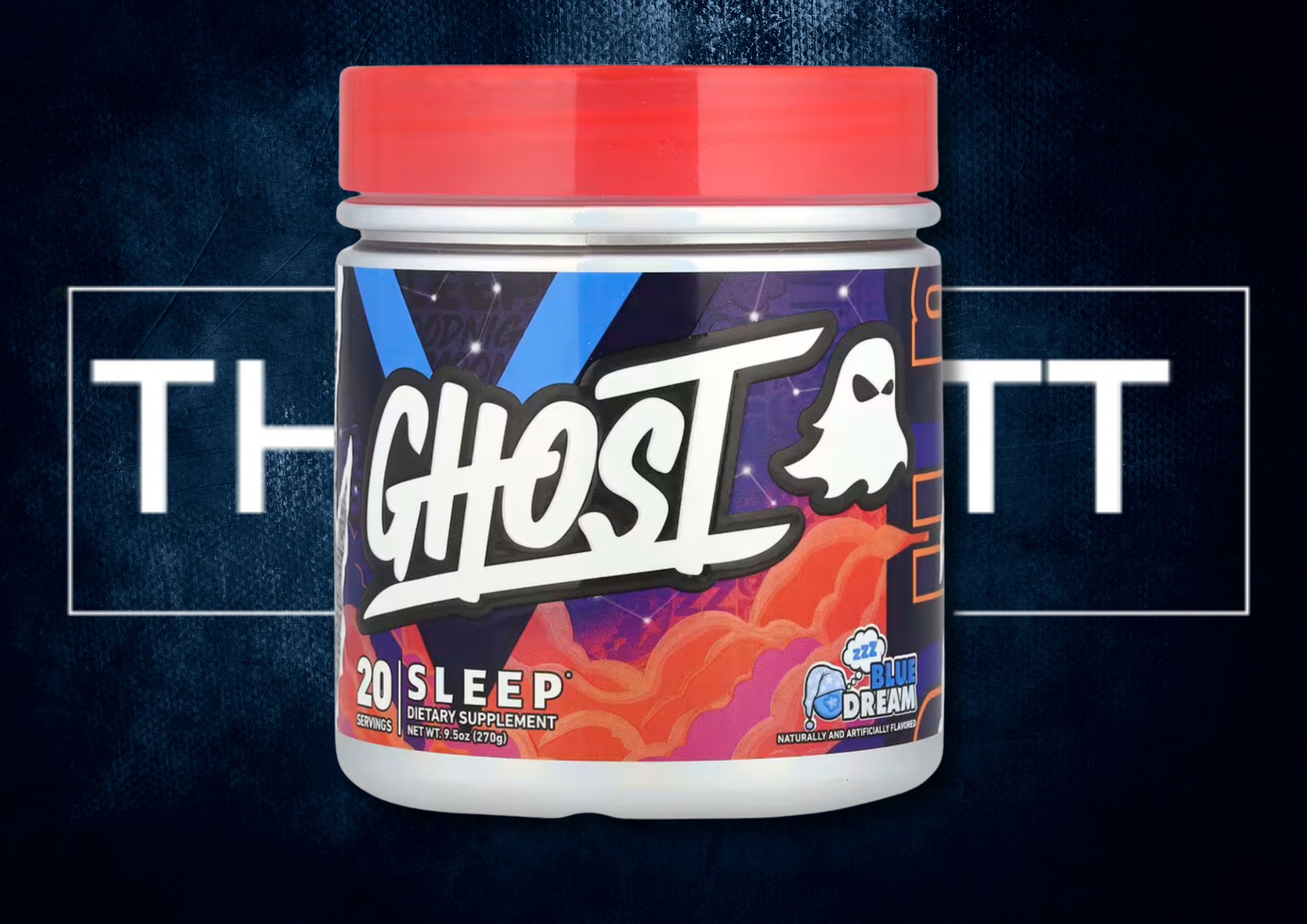 Ghost Sleep Dietary Supplement, 9.5 oz, Blue Dream flavor for better sleep, gluten-free, sugar-free.