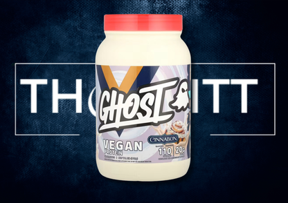 Ghost Vegan Protein Cinnabon 2 lb, inneholder 20g protein, naturlige smaker, soyafri og glutenfri kosttilskudd.