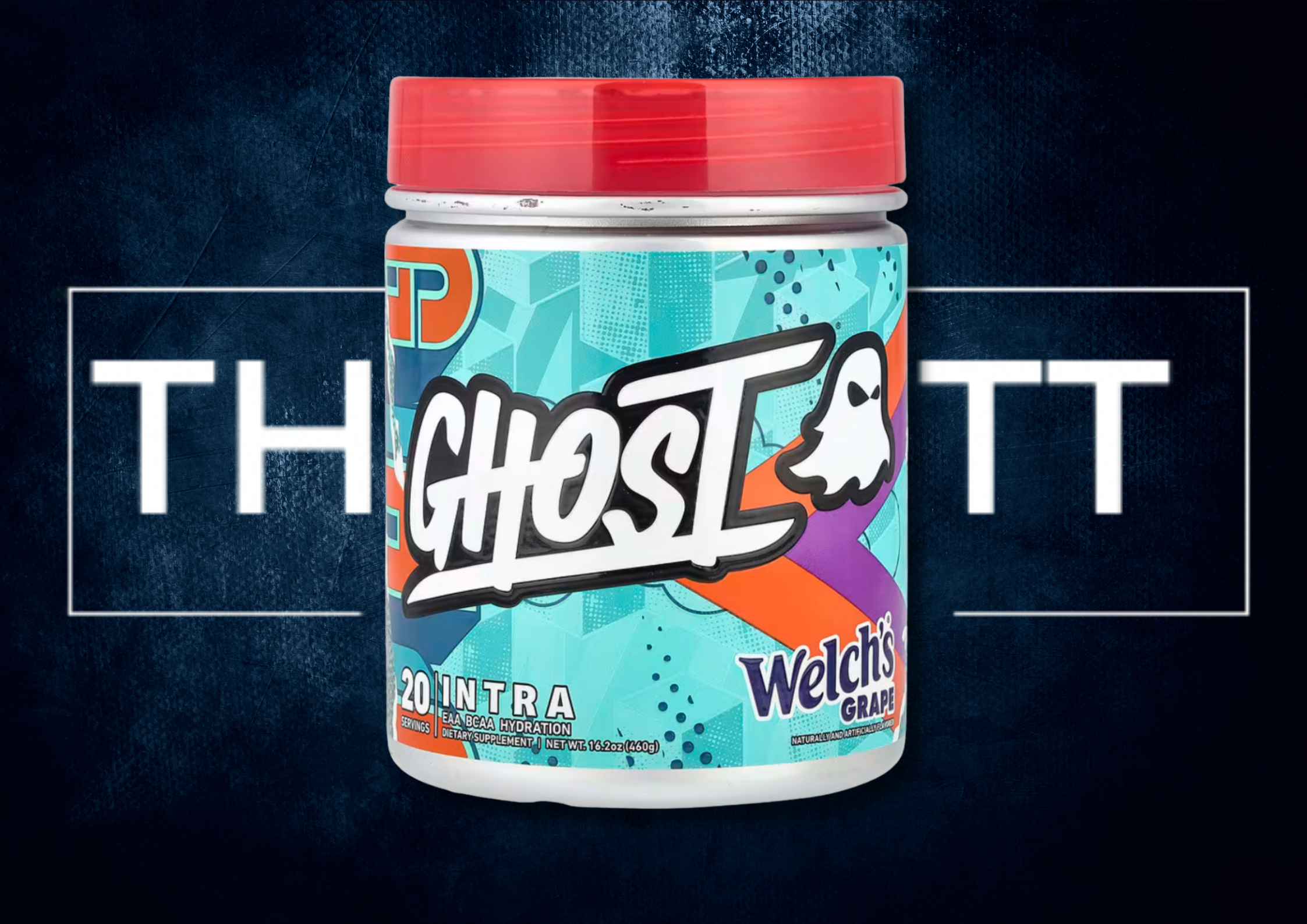 GHOST® Intra Welch's® Grape kosttilskudd, 16.2 oz, vegansk, glutenfri, med vitaminer og kreatin.