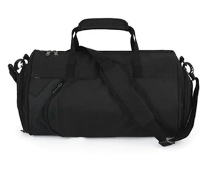 Svart unisex gym bag, perfekt for å organisere treningsutstyr som vitaminer og kosttilskudd.