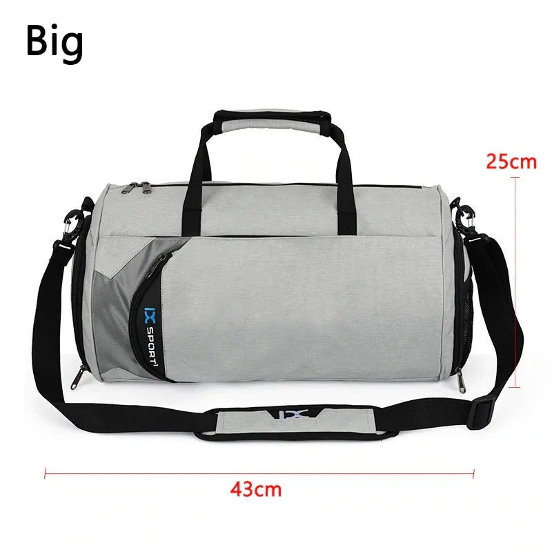 Stilig og funksjonell unisex treningsbag i lys grå, perfekt for oppbevaring av kosttilskudd og treningsutstyr.