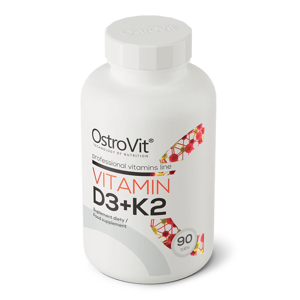 OstroVit Vitamin D3 + K2 90 tabletter, kosttilskudd med viktige vitaminer for en sunn livsstil.