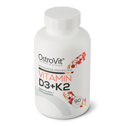 OstroVit Vitamin D3 + K2 90 tabletter, kosttilskudd med viktige vitaminer for en sunn livsstil.