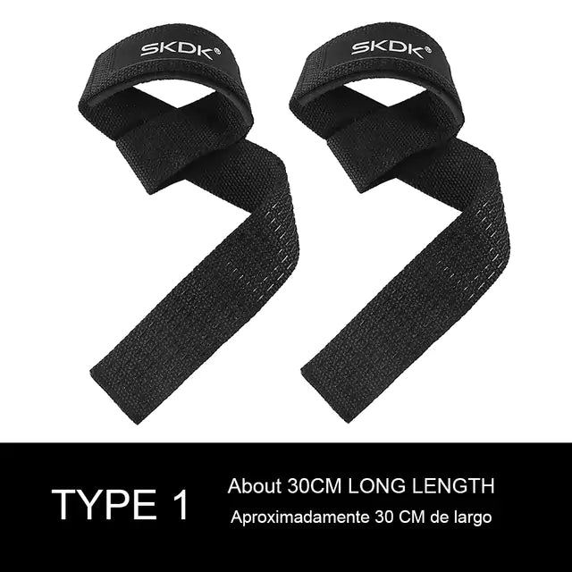 Gym håndleddsremmer i svart med 30 cm lengde for støtte under trening, designet for intens treningsøkt.